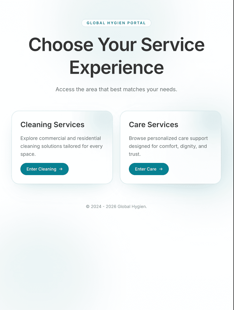 Global Hygien portal experience preview